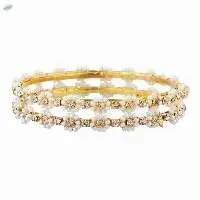 Fashion Beads CZ Crystal Bangles Set