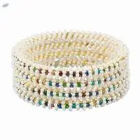 Fashion Beads CZ Crystal Bangles Set
