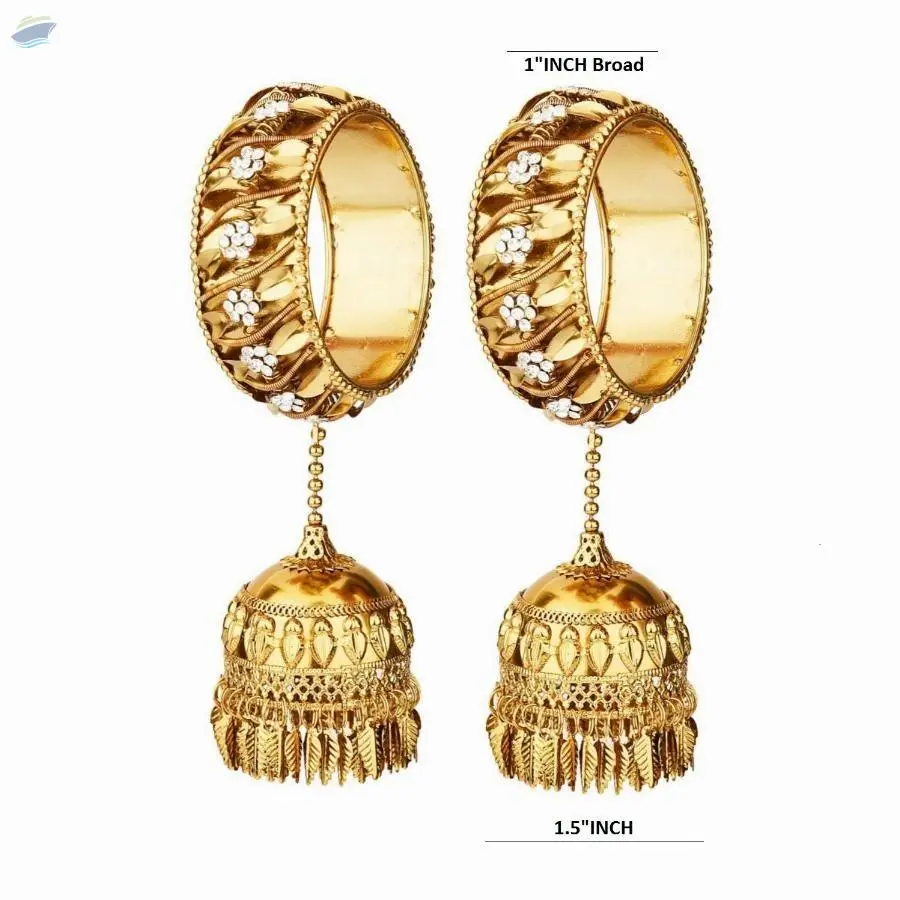 Antique Oxidized Jhumki Charm Bangles Set