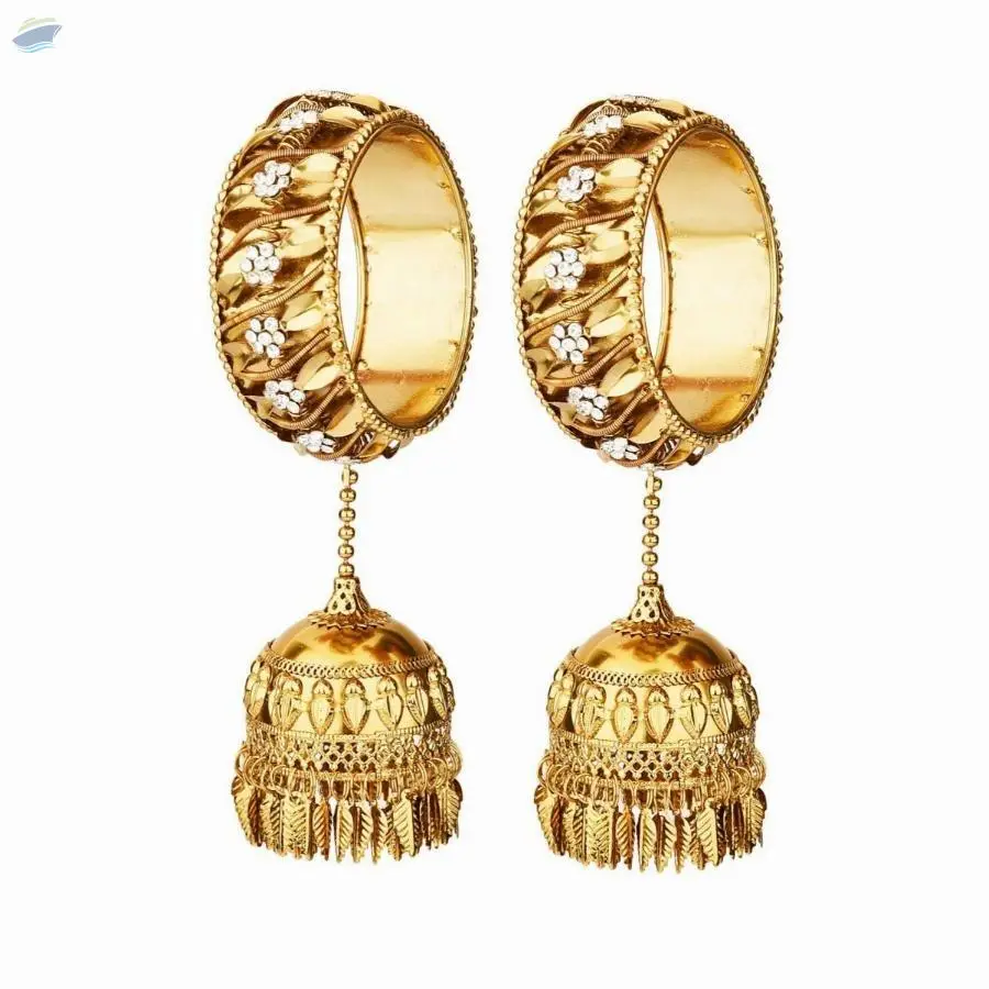 Antique Oxidized Jhumki Charm Bangles Set