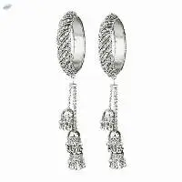 Antique Oxidized Jhumki Charm Bangles Set