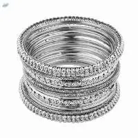 Antique Oxidized Tone Bangles Set