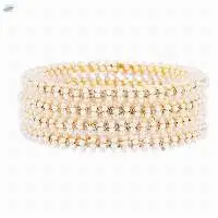 Fashion Beads CZ Crystal Bangles Set