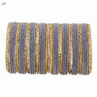 Indian CZ Velvet Bangles Set