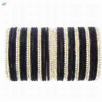 Indian CZ Velvet Bangles Set