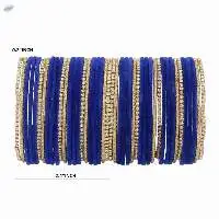 Indian CZ Velvet Bangles Set