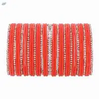 Indian CZ Crystal Velvet Bangles Set