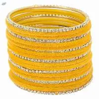 Indian CZ Crystal Velvet Bangles Set