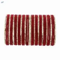 Indian CZ Crystal Velvet Bangles Set
