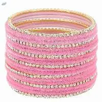 Indian CZ Crystal Velvet Bangles Set
