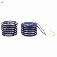 Indian CZ Crystal Velvet Bangles Set