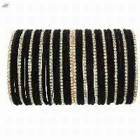 Indian CZ Crystal Velvet Bangles Set