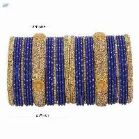 Indian CZ Crystal Metal Bangles Set