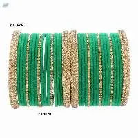 Indian CZ Crystal Velvet Bangles Set