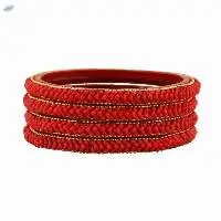 Indian Traditional Crystal Acrylic Bangles Set