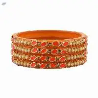 Indian Traditional Crystal Acrylic Bangles Set