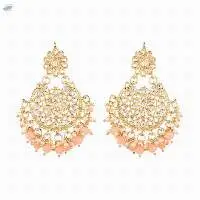 Kundan Big Dangle Chandbali Earrings Jewelry