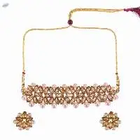Crystal Floral Choker Neckalce Earring Set