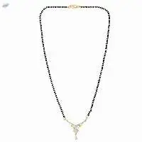 Black Beaded Chain Pendant Necklace