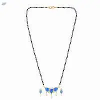 Pendant Black Beaded Chain Necklace Earring Set
