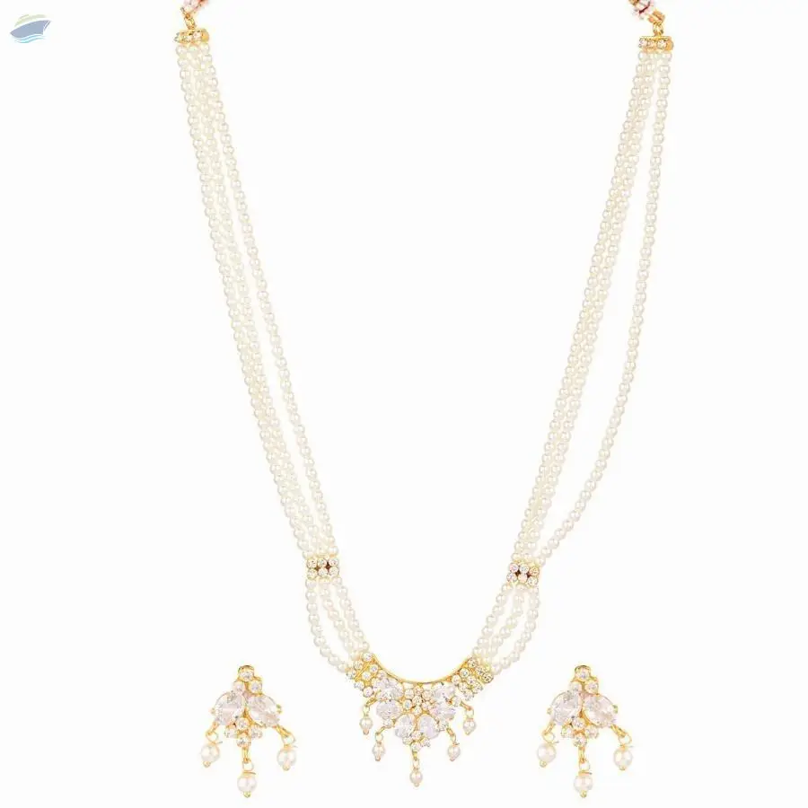Beaded Strand Necklace Earrings Set