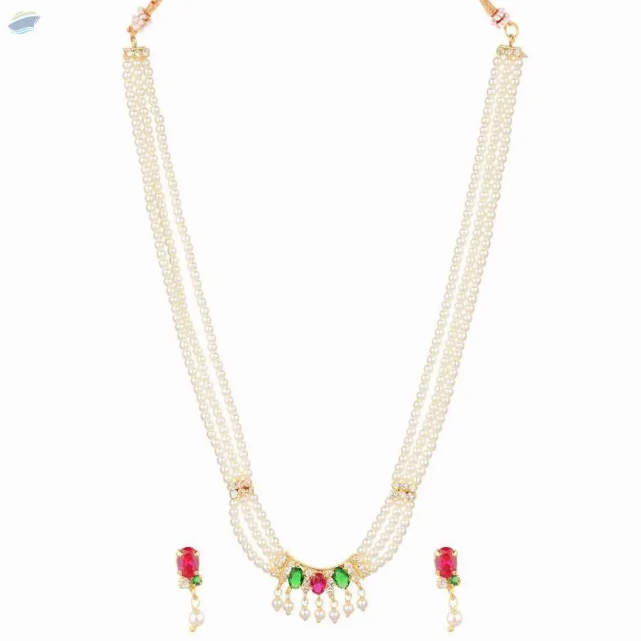 Beaded Strand Necklace Earrings Set