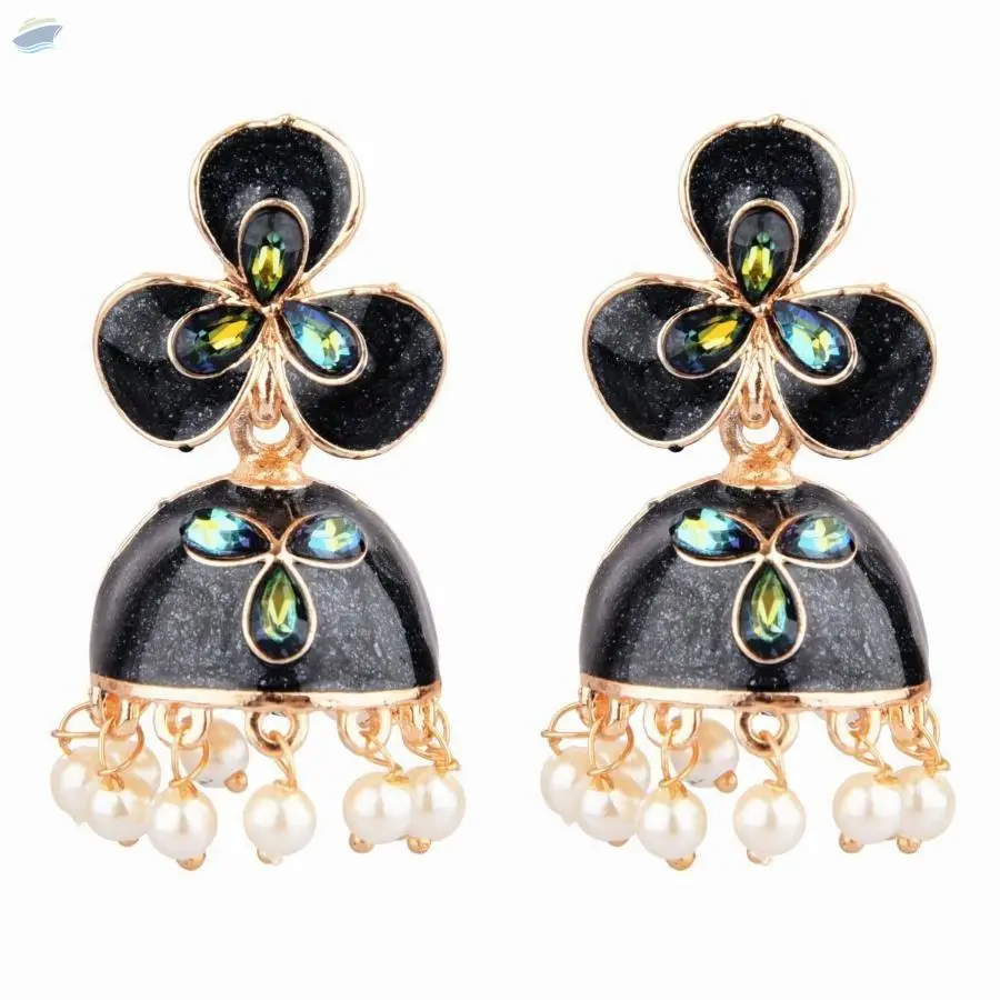 Enamel Jhumka Jhumki Dangle Earrings Set
