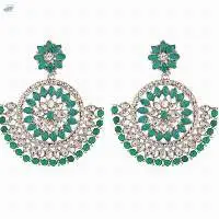 Floral Chandbali Dangle Earrings Set Jewelry