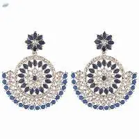 Floral Chandbali Dangle Earrings Set Jewelry