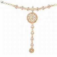 Kundan Crystal Hand Chain Finger Ring Bracelet
