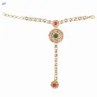 Kundan Crystal Hand Chain Finger Ring Bracelet