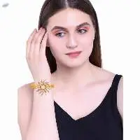 Austrian Stone Floral Openable Cuff Bracelet