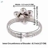 Austrian Stone Floral Openable Cuff Bracelet