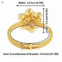 Austrian Stone Floral Openable Cuff Bracelet