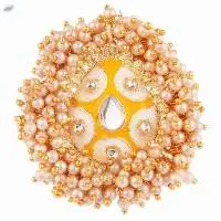 Pearl Beads Kundan Big Finger Ring Jewelry