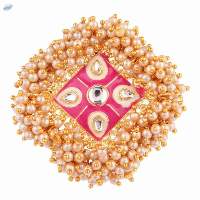 Square Faux Pearl Beads Antique Big Finger Ring