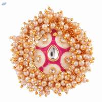 Pearl Beads Kundan Big Finger Ring Jewelry
