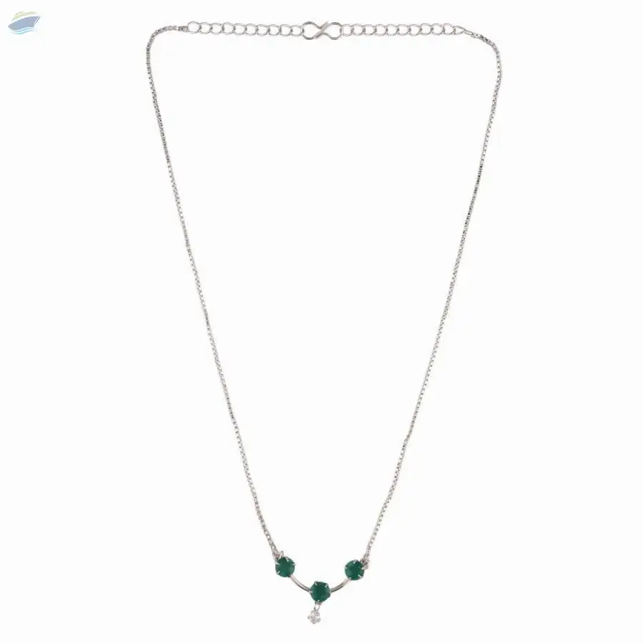Zirconia CZ Pendant Chain Necklace Jewelry