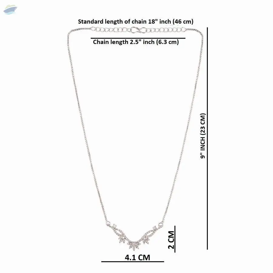 Zirconia CZ Pendant Chain Necklace Jewelry