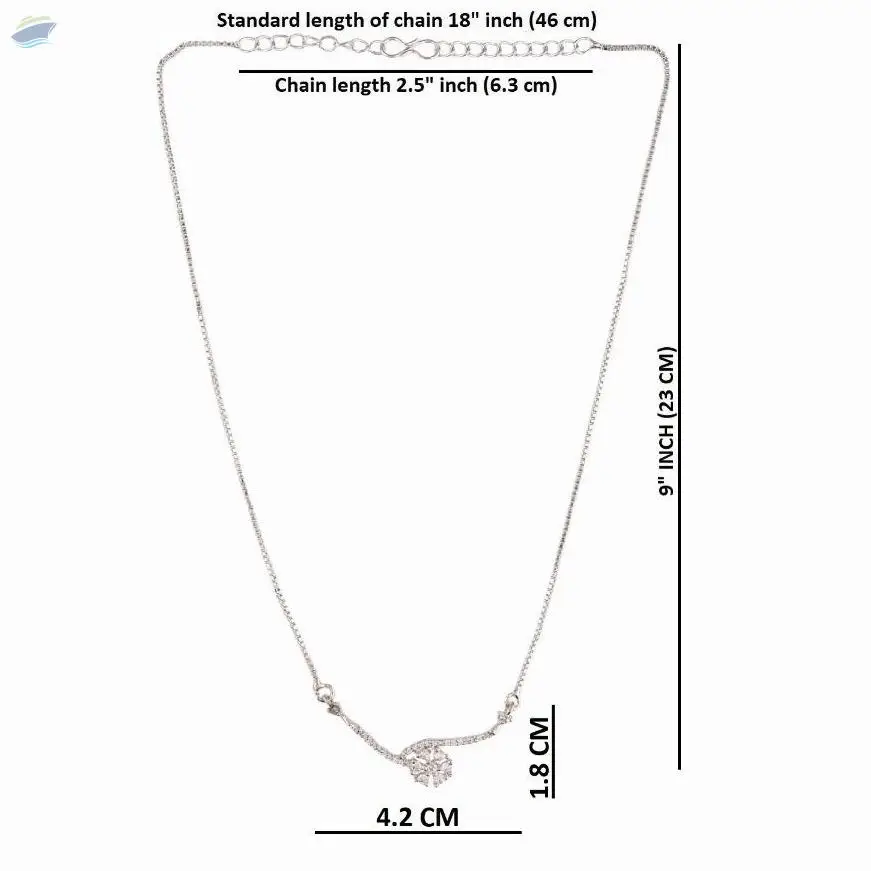 Zirconia CZ Pendant Chain Necklace Jewelry