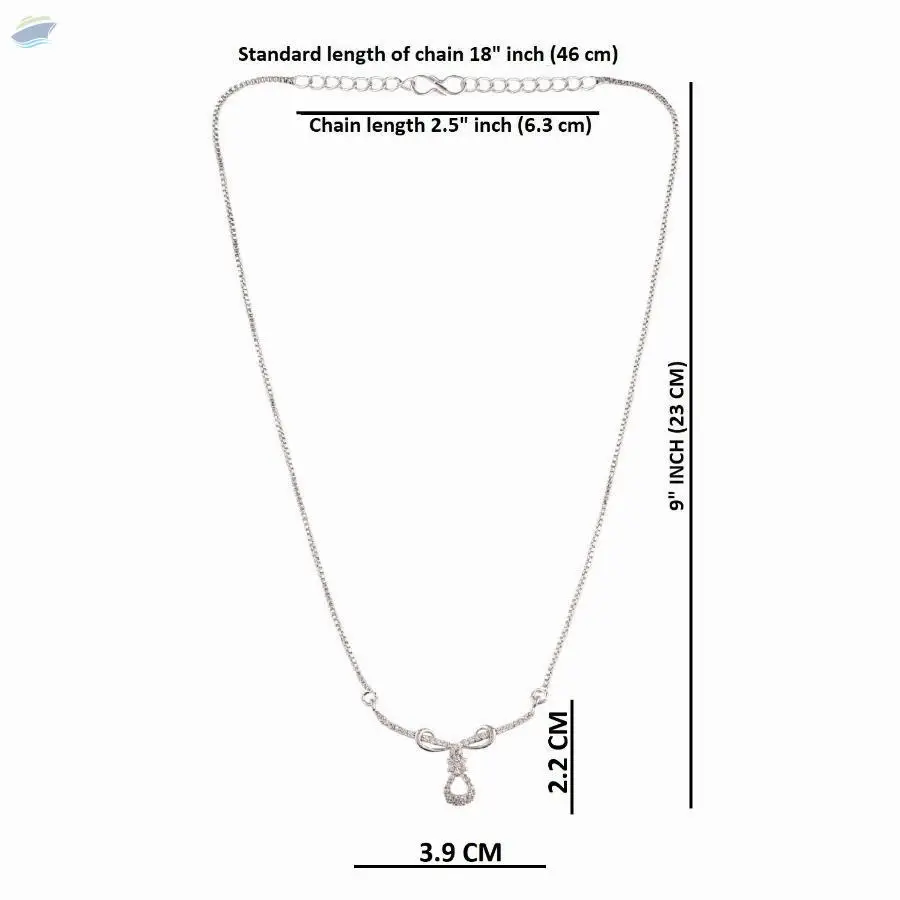 Zirconia CZ Pendant Chain Necklace Jewelry
