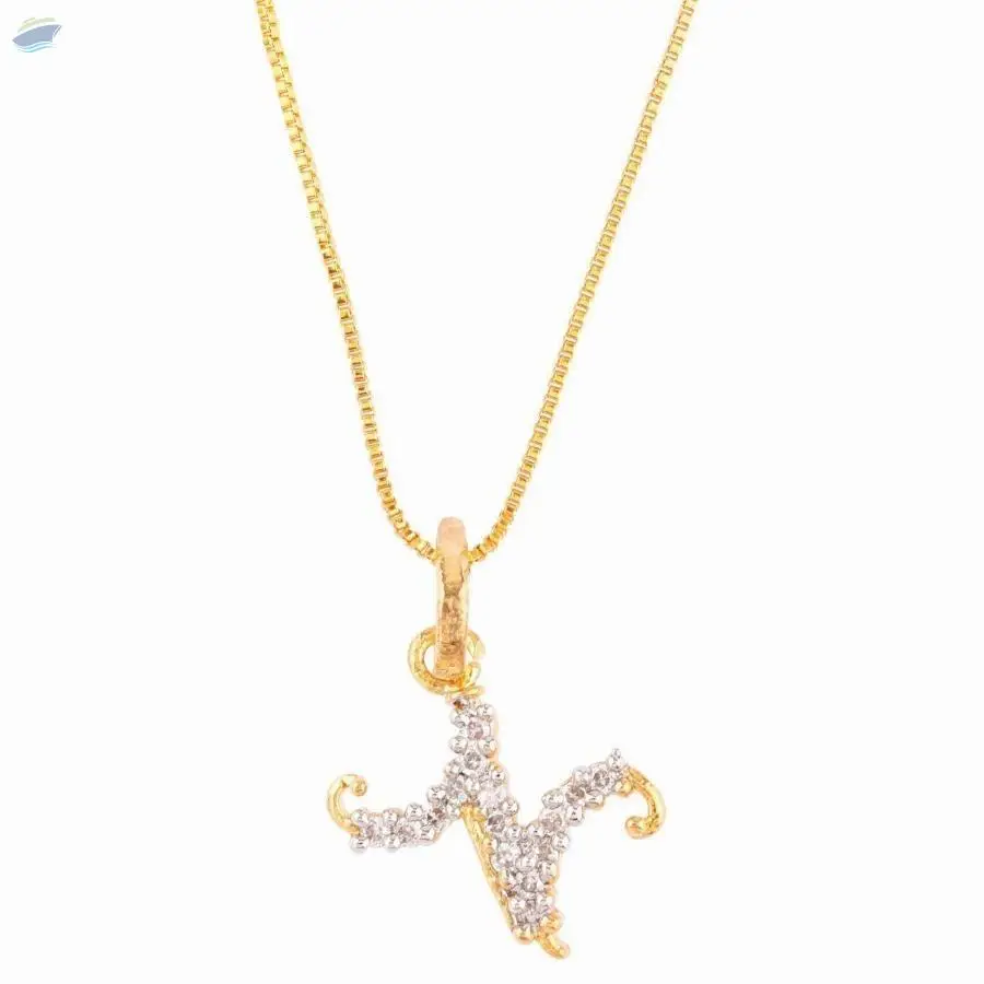 Initial Letter Pendant Chain Necklace Jewelry