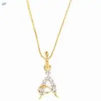 Initial Letter Pendant Chain Necklace Jewelry