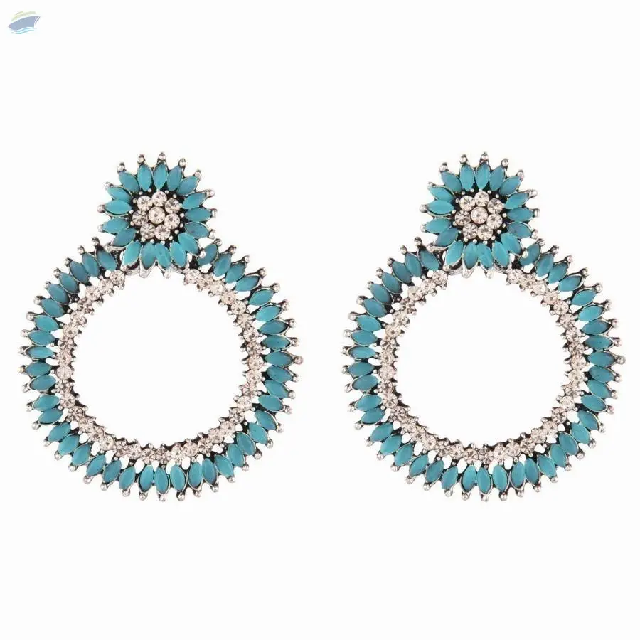 Rhinestone Boho Dangle Statement Earring Set