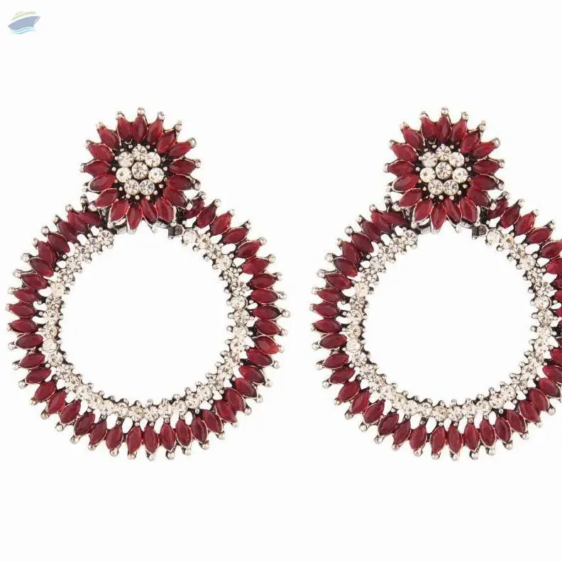 Rhinestone Boho Dangle Statement Earring Set