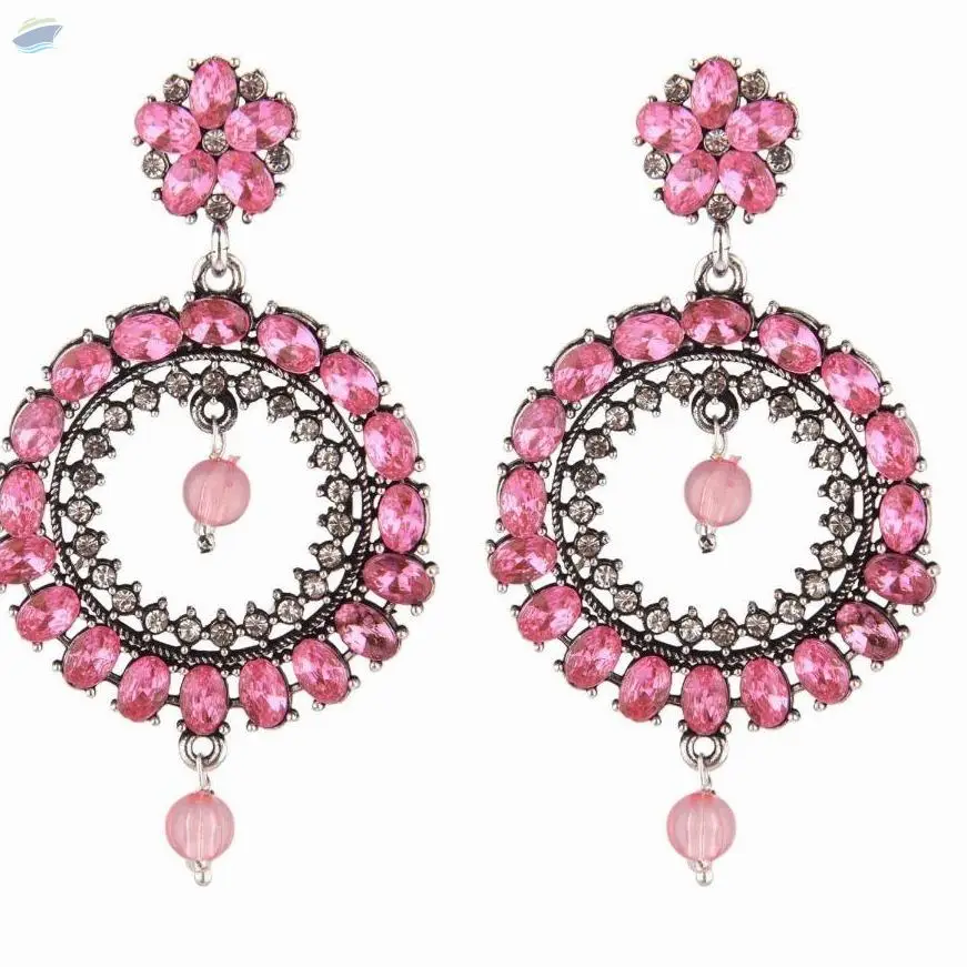 Rhinestone Boho Dangle Statement Earring Set