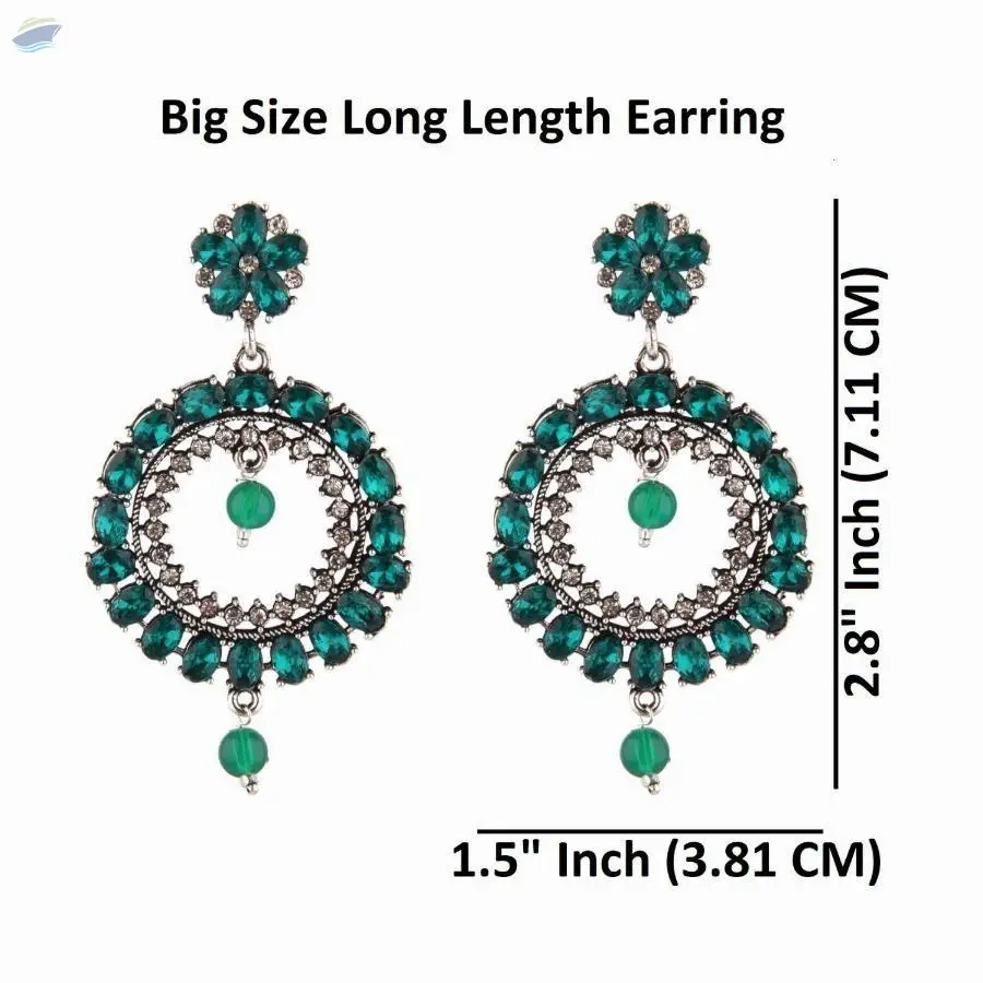 Rhinestone Boho Dangle Statement Earring Set
