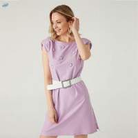 Padded Round Neck Dress