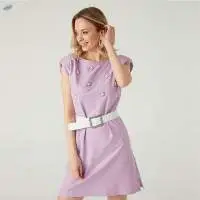 Padded Round Neck Dress