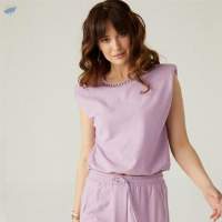 T-shirt With Shoulder Pads And Jogging Pants